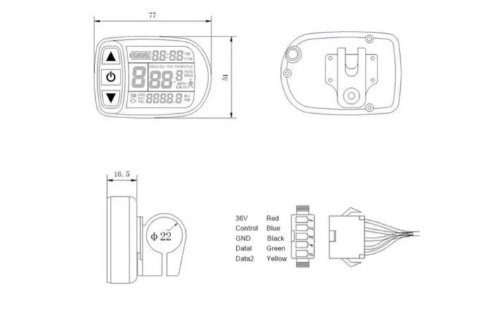Дисплей Kunteng KT-LCD5 (24/36/48V)